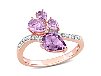 Picture of 1.70ctw Amethyst And Diamond 14k Rose Gold Ring