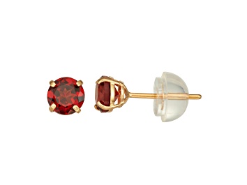 Picture of Round Garnet 14K Yellow Gold Children's Stud Earrings 0.70ctw