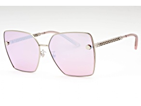 Versace Silver Tone Frame / Pink Mirrored Lenses Sunglasses