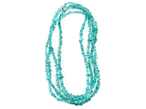 Apatite Chip Bead Sterling Silver Necklace 150.00ctw