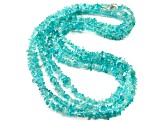 Apatite Chip Bead Sterling Silver Necklace 150.00ctw