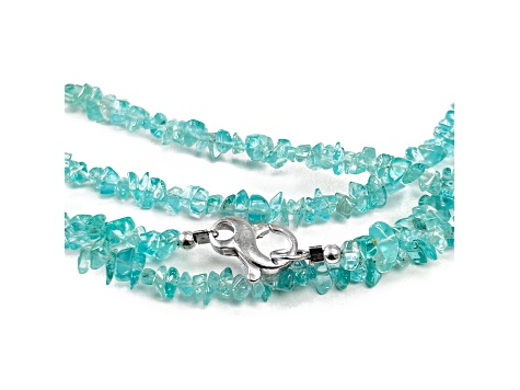 Apatite Chip Bead Sterling Silver Necklace 150.00ctw