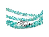 Apatite Chip Bead Sterling Silver Necklace 150.00ctw