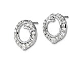 Rhodium Over 14K White Gold Lab Grown Diamond SI1/SI2, G H I, Circle Post Earrings