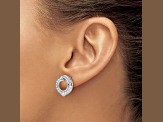 Rhodium Over 14K White Gold Lab Grown Diamond SI1/SI2, G H I, Circle Post Earrings