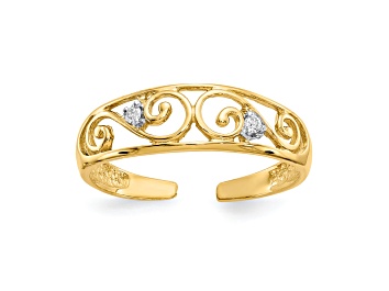 Picture of 14K Yellow Gold .02ct Diamond Scroll Toe Ring