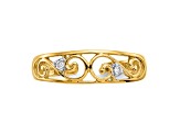 14K Yellow Gold .02ct Diamond Scroll Toe Ring