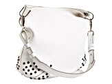 Tods Gommini Textured White Leather Studded Hobo Handbag