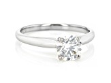 White Lab-Grown Diamond 14kt White Gold Solitaire Ring 1.00ctw