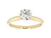 Round White Lab-Grown Diamond 14kt Yellow Gold Solitaire Ring 1.00ctw