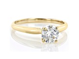 Round White Lab-Grown Diamond 14kt Yellow Gold Solitaire Ring 1.00ctw