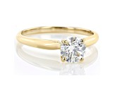 Round White Lab-Grown Diamond 14k Yellow Gold Solitaire Ring 1.00ctw