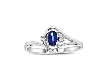 Picture of 0.28ctw Sapphire and Diamond Ring in 14k White Gold
