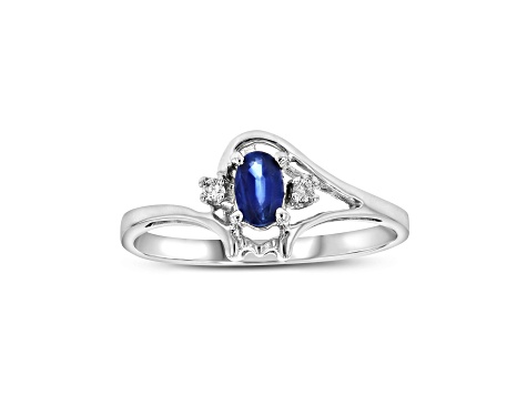 0.28ctw Sapphire and Diamond Ring in 14k White Gold