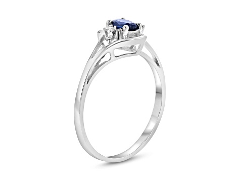 0.28ctw Sapphire and Diamond Ring in 14k White Gold