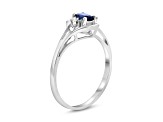 0.28ctw Sapphire and Diamond Ring in 14k White Gold