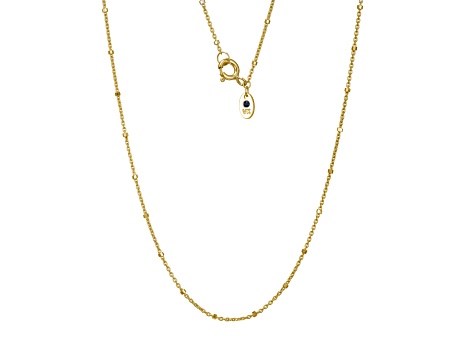 18k Yellow Gold Over Sterling Silver 18" Rolo Chain