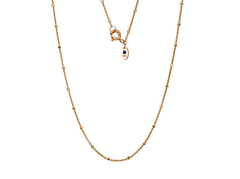 18k Rose Gold Over Sterling Silver 18" Rolo Chain