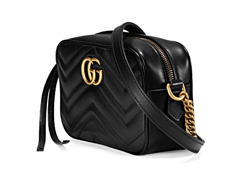 Gucci Mini GG Marmont Matelasse Chevron Black Leather Handbag
