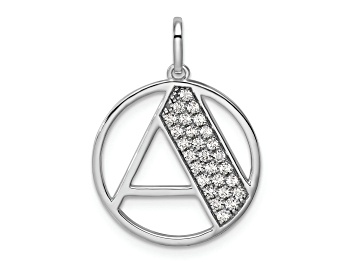 Picture of 14K White Gold Gatsby Diamond Initial A Charm
