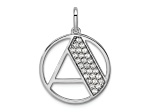 14K White Gold Gatsby Diamond Initial A Charm