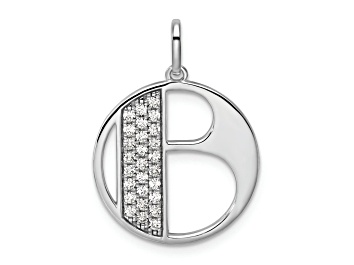 Picture of 14K White Gold Gatsby Diamond Initial B Charm
