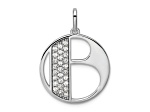 14K White Gold Gatsby Diamond Initial B Charm