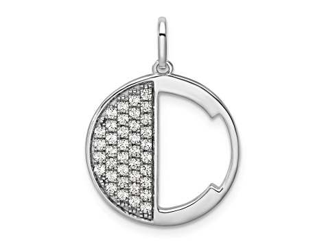 14K White Gold Gatsby Diamond Initial C Charm