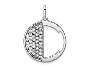 14K White Gold Gatsby Diamond Initial C Charm