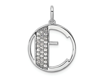 Picture of 14K White Gold Gatsby Diamond Initial E Charm