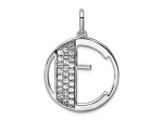 14K White Gold Gatsby Diamond Initial E Charm