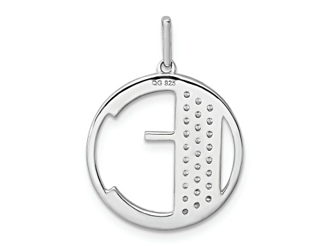 14K White Gold Gatsby Diamond Initial E Charm