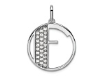 14K White Gold Gatsby Diamond Initial F Charm