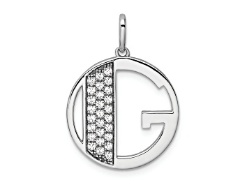 Picture of 14K White Gold Gatsby Diamond Initial G Charm