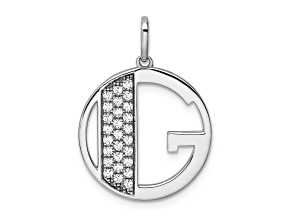 14K White Gold Gatsby Diamond Initial G Charm