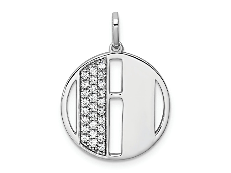 14K White Gold Gatsby Diamond Initial H Charm