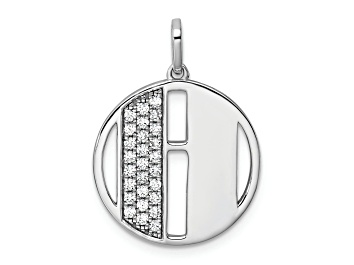 Picture of 14K White Gold Gatsby Diamond Initial H Charm