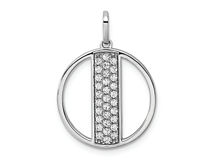 14K White Gold Gatsby Diamond Initial I Charm