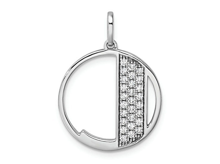 14K White Gold Gatsby Diamond Initial J Charm