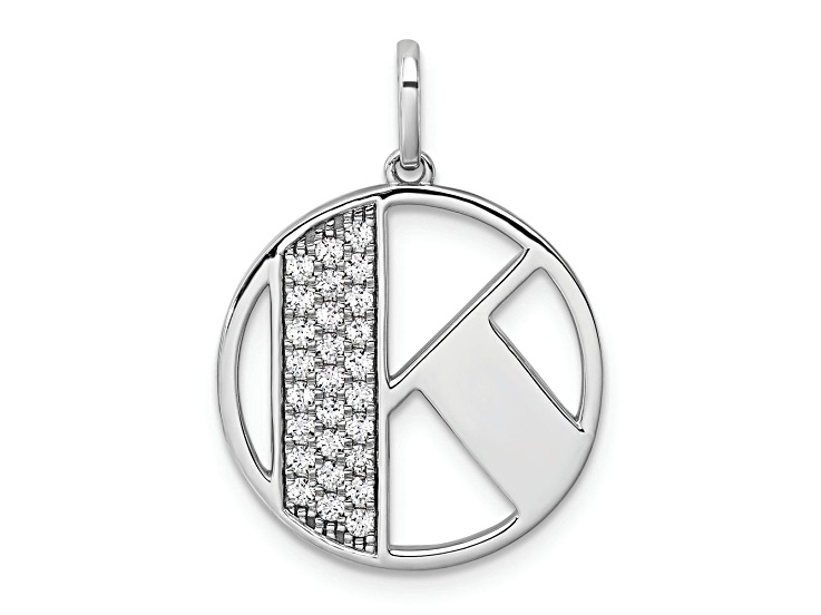 14K White Gold Gatsby Diamond Initial K Charm