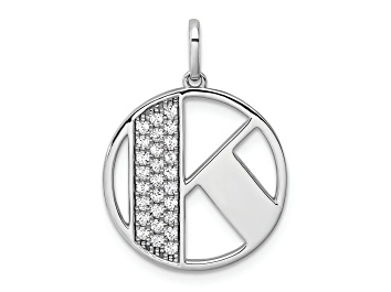 Picture of 14K White Gold Gatsby Diamond Initial K Charm