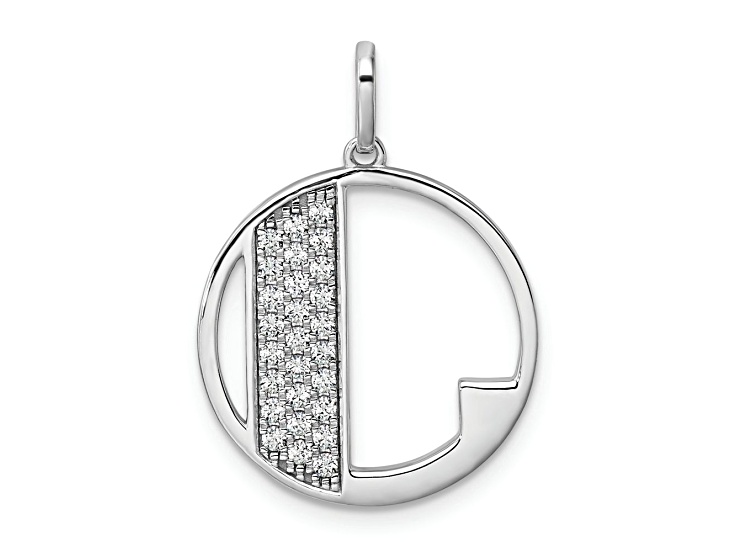14K White Gold Gatsby Diamond Initial L Charm