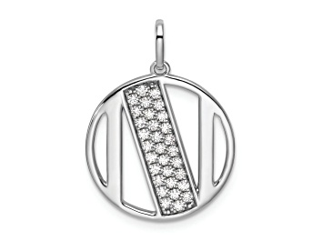 Picture of 14K White Gold Gatsby Diamond Initial N Charm