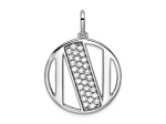 14K White Gold Gatsby Diamond Initial N Charm