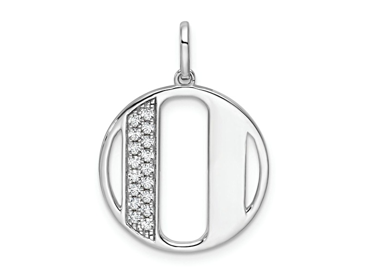 14K White Gold Gatsby Diamond Initial O Charm