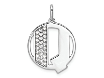 Picture of 14K White Gold Gatsby Diamond Initial Q Charm