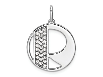 Picture of 14K White Gold Gatsby Diamond Initial R Charm