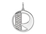 14K White Gold Gatsby Diamond Initial R Charm