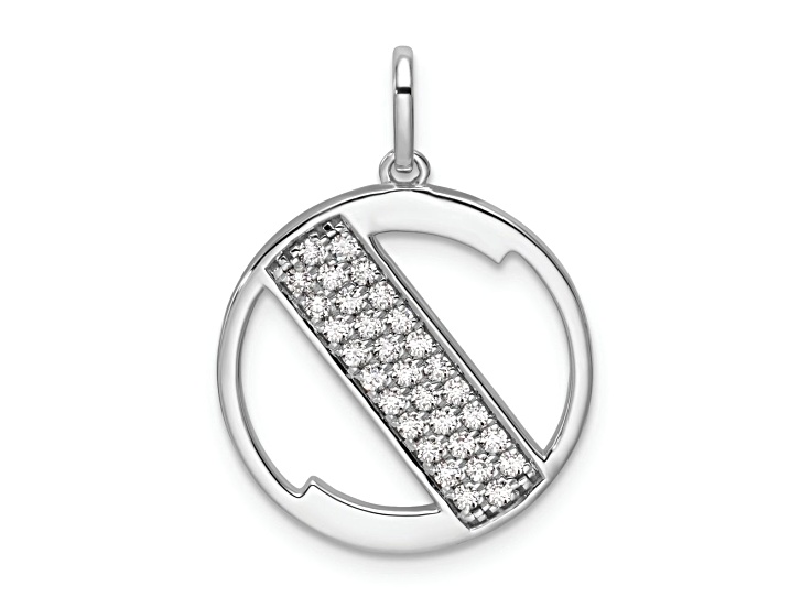 14K White Gold Gatsby Diamond Initial S Charm