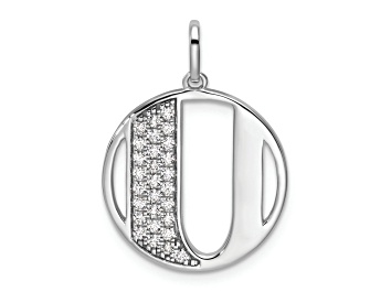 Picture of 14K White Gold Gatsby Diamond Initial U Charm
